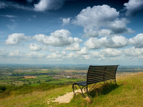 Cleeve Hill overlooking Cheltenham Racecourse